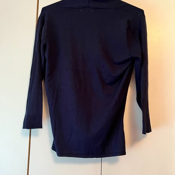 NY & Company Navy Faux Wrap Sweater - Medium - Picture 3 of 3